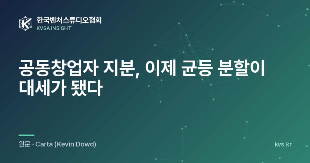 공동창업자 지분, 이제 균등 분할이 대세가 됐다